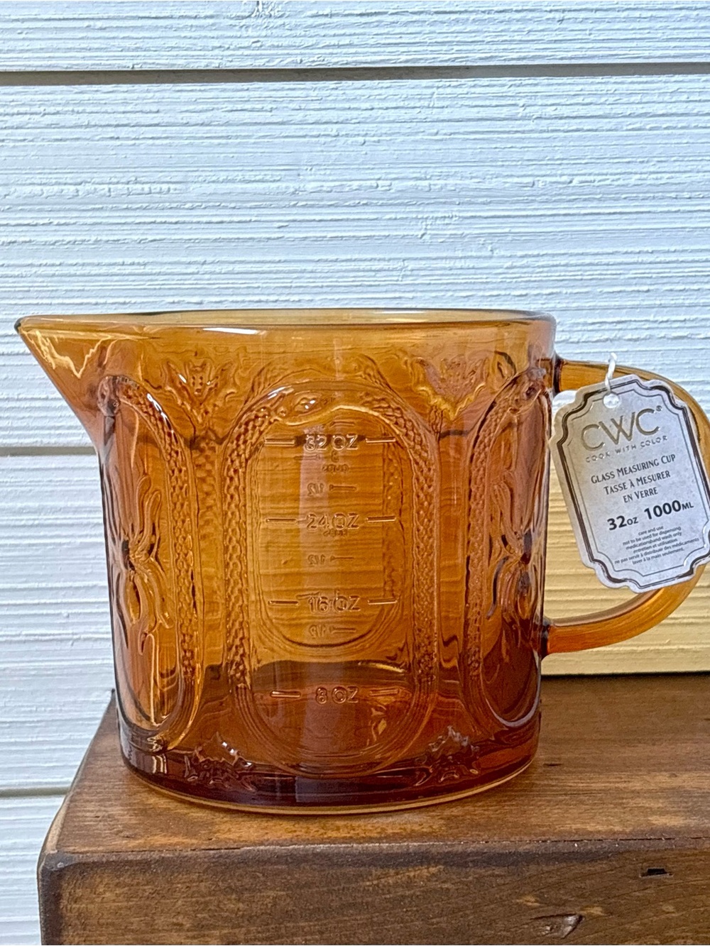 CWC Cook With Color Orange Glass Measuring Cup 32oz ~ 4 Cups Fall Spider Bat NEW